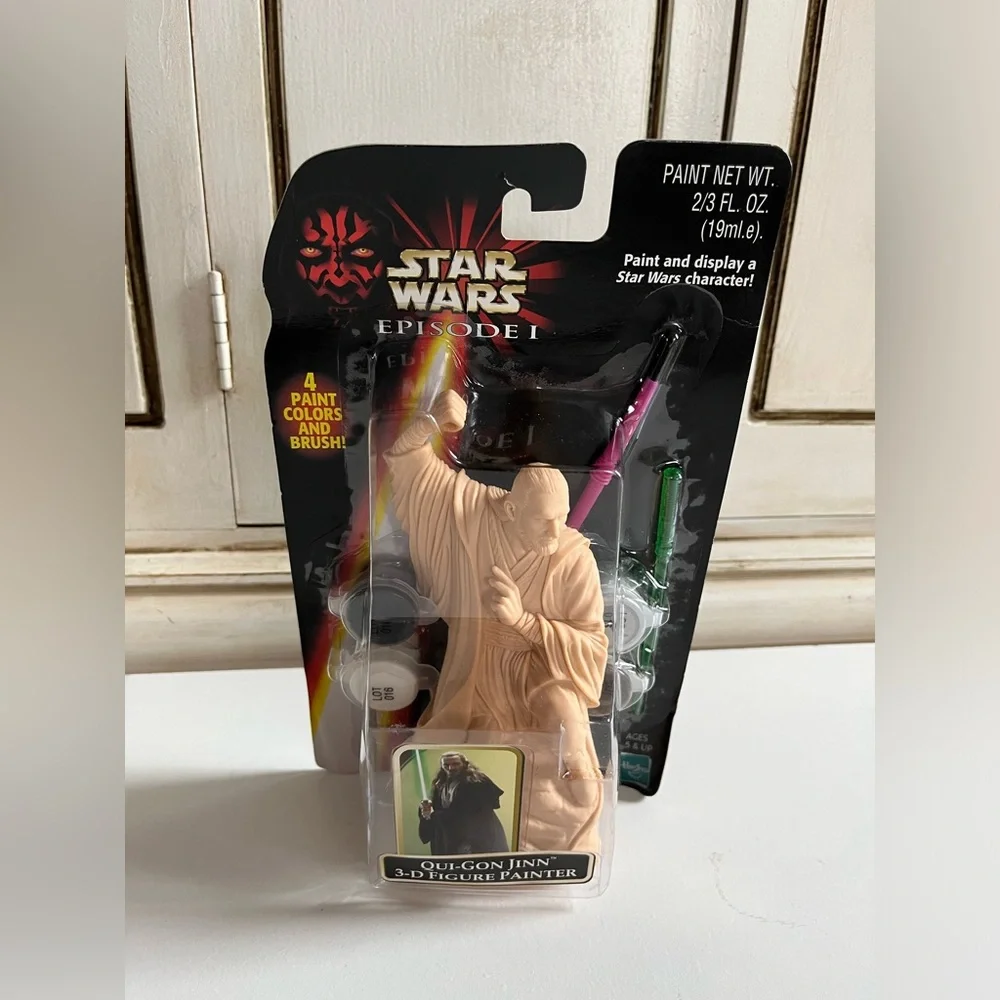 New Vintage 1998 Star Wars Episode 1 QUI-GONJINN 3-D Figure Painter Hasbro